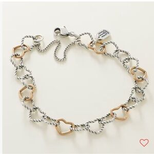 James Avery Twisted Wire Connected Hearts Charm Bracelet
